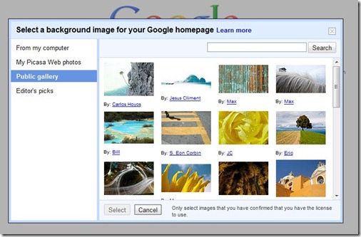 Google自定义背景图片选择 Google自定义背景图片选择