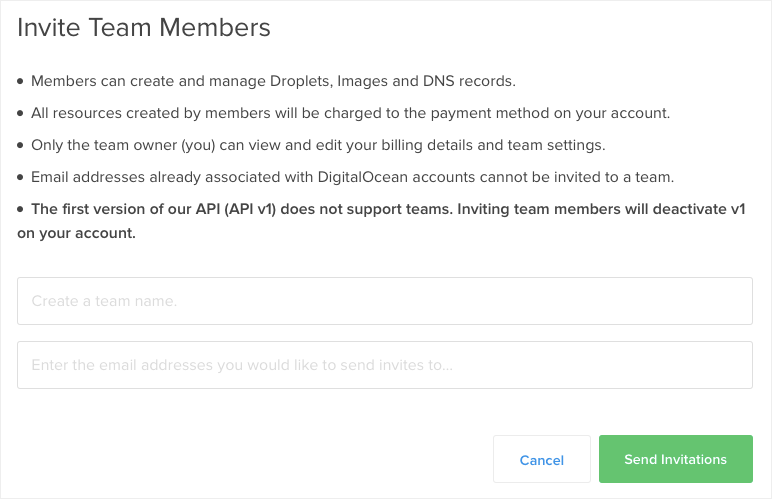 要求成员加入DigitalOcean团队账号 要求成员加入DigitalOcean团队账号
